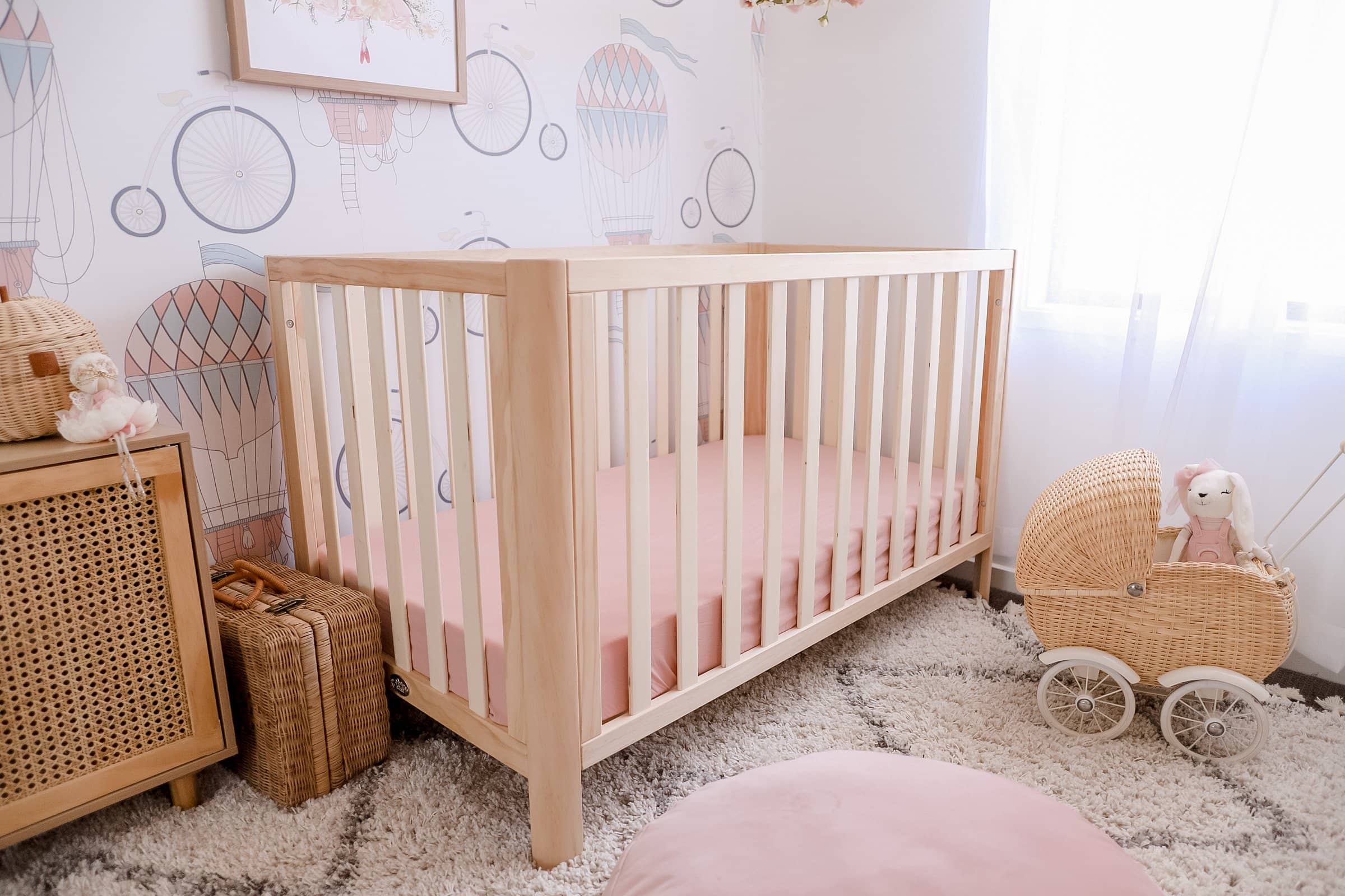 Blush Fitted Organic Cot Sheet - Bubba Bump