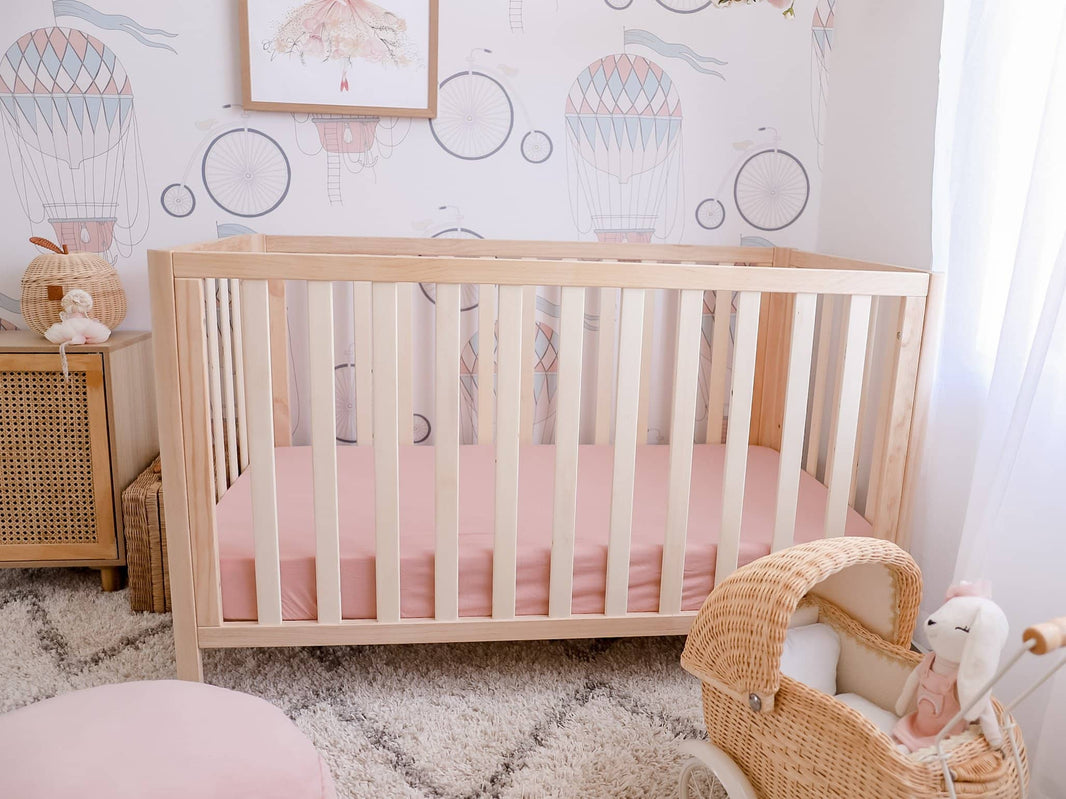 Blush Fitted Organic Cot Sheet - Bubba Bump
