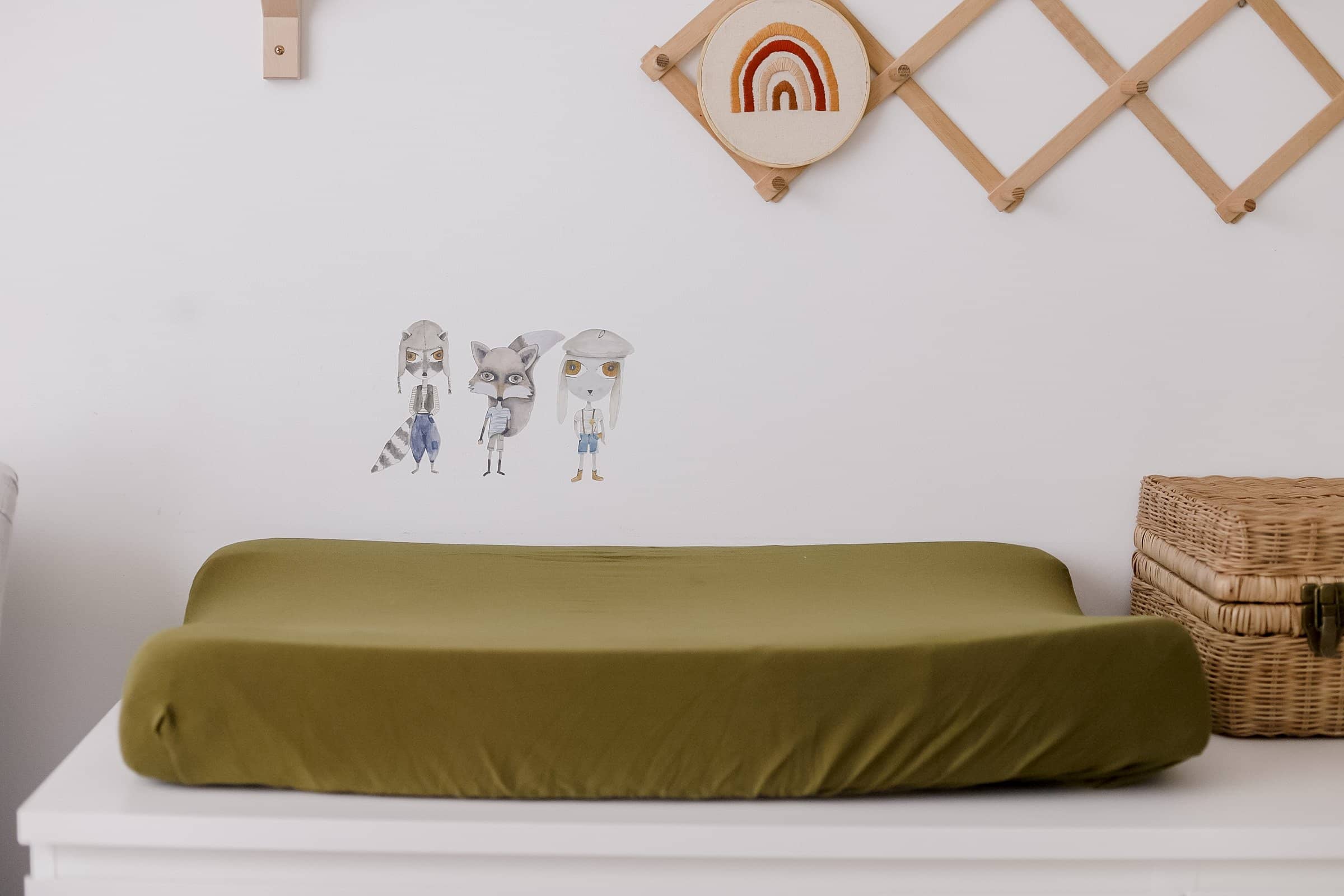 Olive Fitted Organic Bassinet Sheet/ Change Mat Cover - Bubba Bump