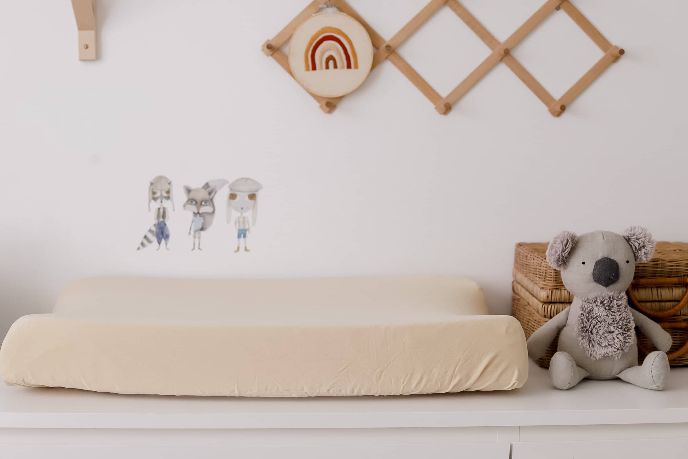 Oatmeal Fitted Organic Bassinet Sheet/ Change Mat Cover - Bubba Bump