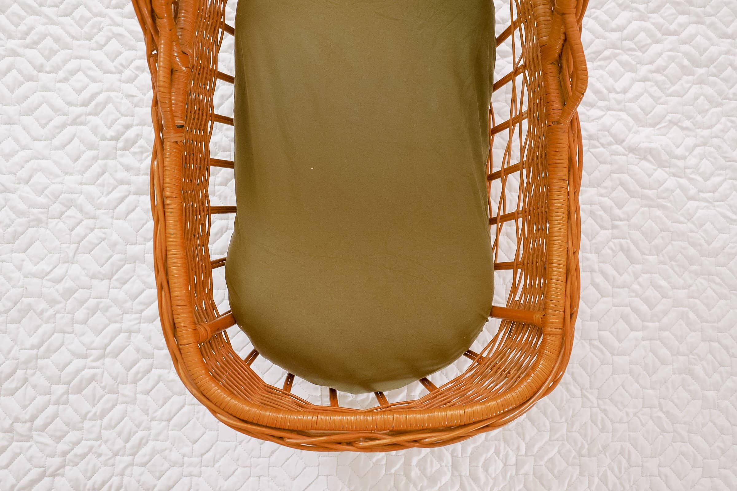 Olive Fitted Organic Bassinet Sheet/ Change Mat Cover - Bubba Bump