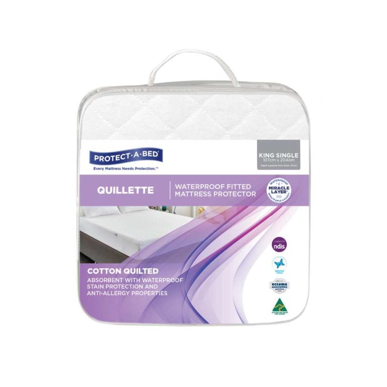 Protect-A-Bed Cotton Quilted Fitted Mattress Protector Waterproof - All Sizes