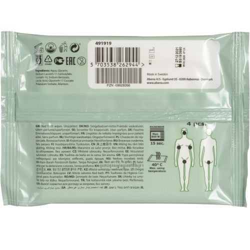 Abena Bed Bath Wipes, 20 x 23cm, 4pc/pack, Carton of 36 (SA491919)