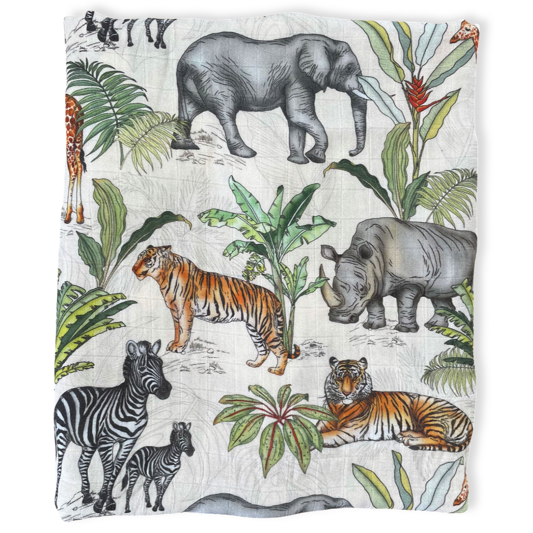 Safari Bamboo Muslin Wrap - Bubba Bump