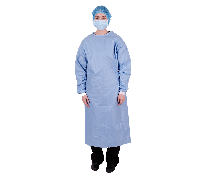 Multigate Surgical Apparel Sterile Isolation Cover Gown with 2 Towels, Large, BLUE - Each