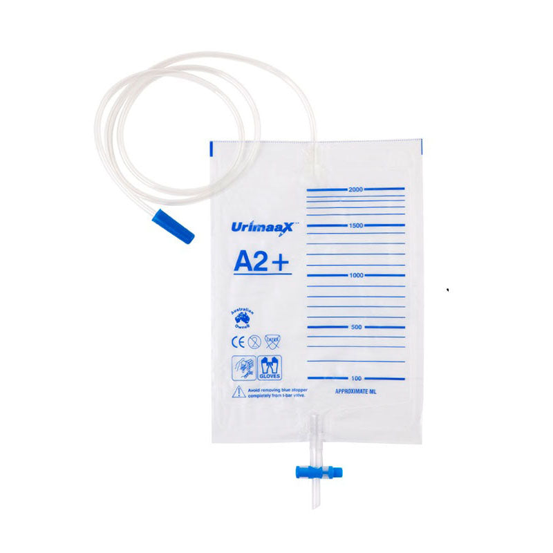 Urimaax Drainage Bag B/Drain T-Bar 2000mL - All Types