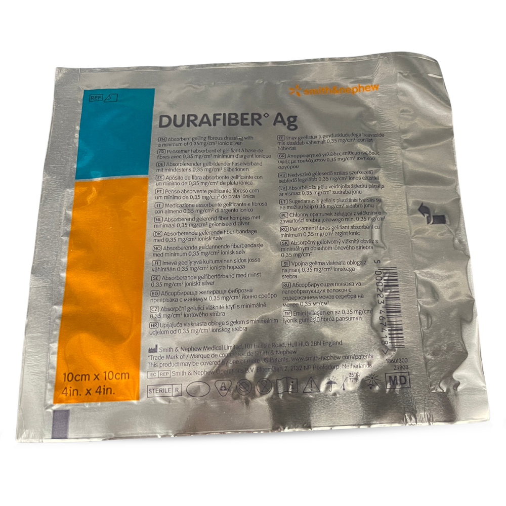 Smith & nephew Durafiber Ag Absorbent Gelling Silver Fibre Dressing - All Sizes