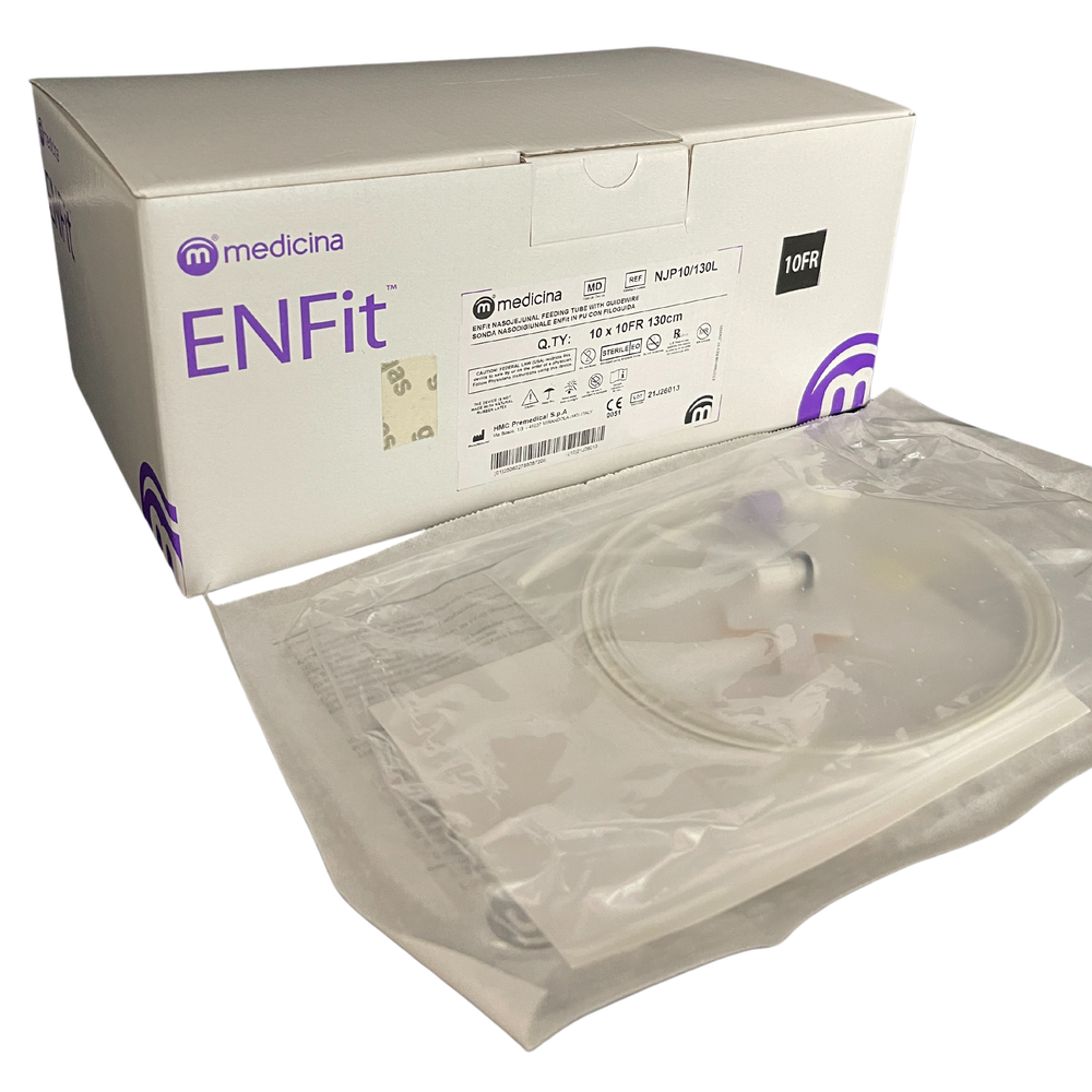 Medicina ENFit 10CH Polyurethane Nasojejunal (NJ) Feeding Tube With Guidewire Sterile 130cm, Box of 10 (NJP10/130L)