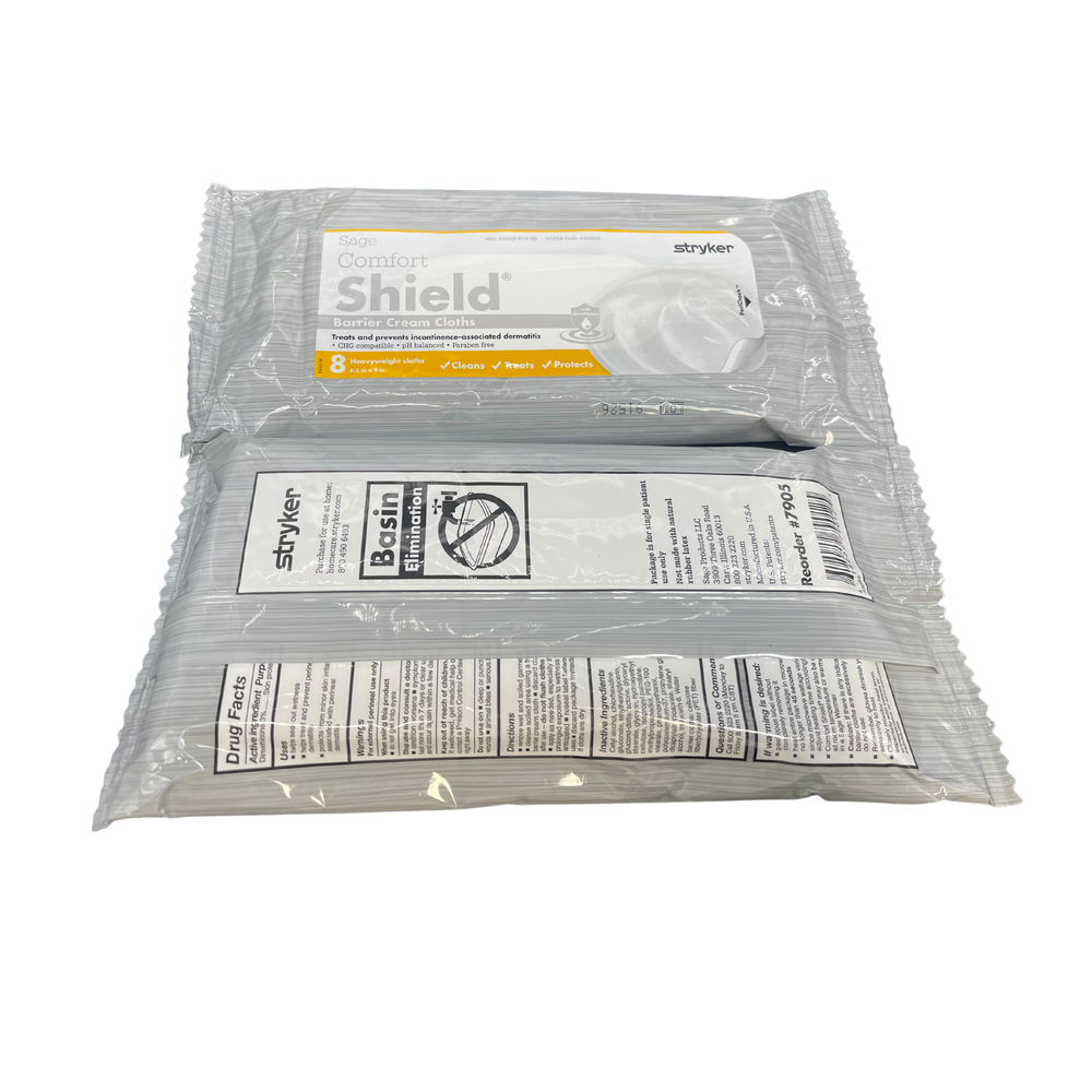 Stryker | Sage Comfort Shield Barrier Cream Cloths 8 Wipes PKT 7905
