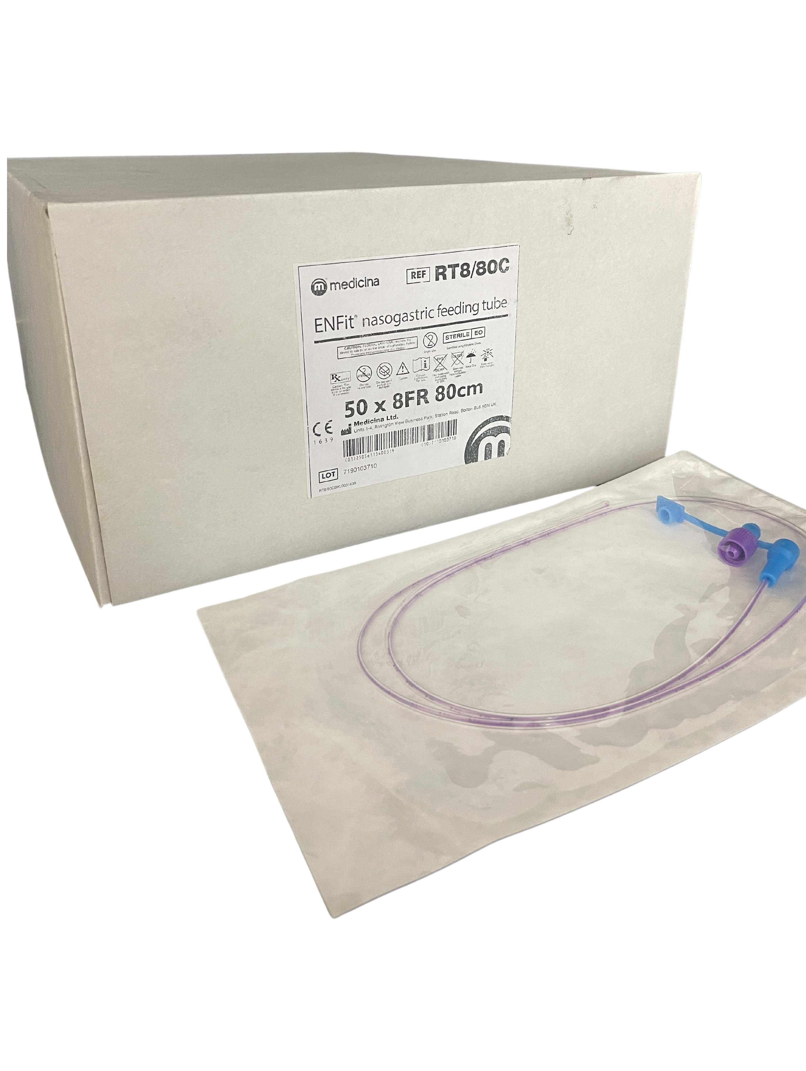 Medicina ENFit Polyurethane Feeding/Aspiration Tubes 6FR-16FR, 80cm/100cm, Box of 50 - All Sizes