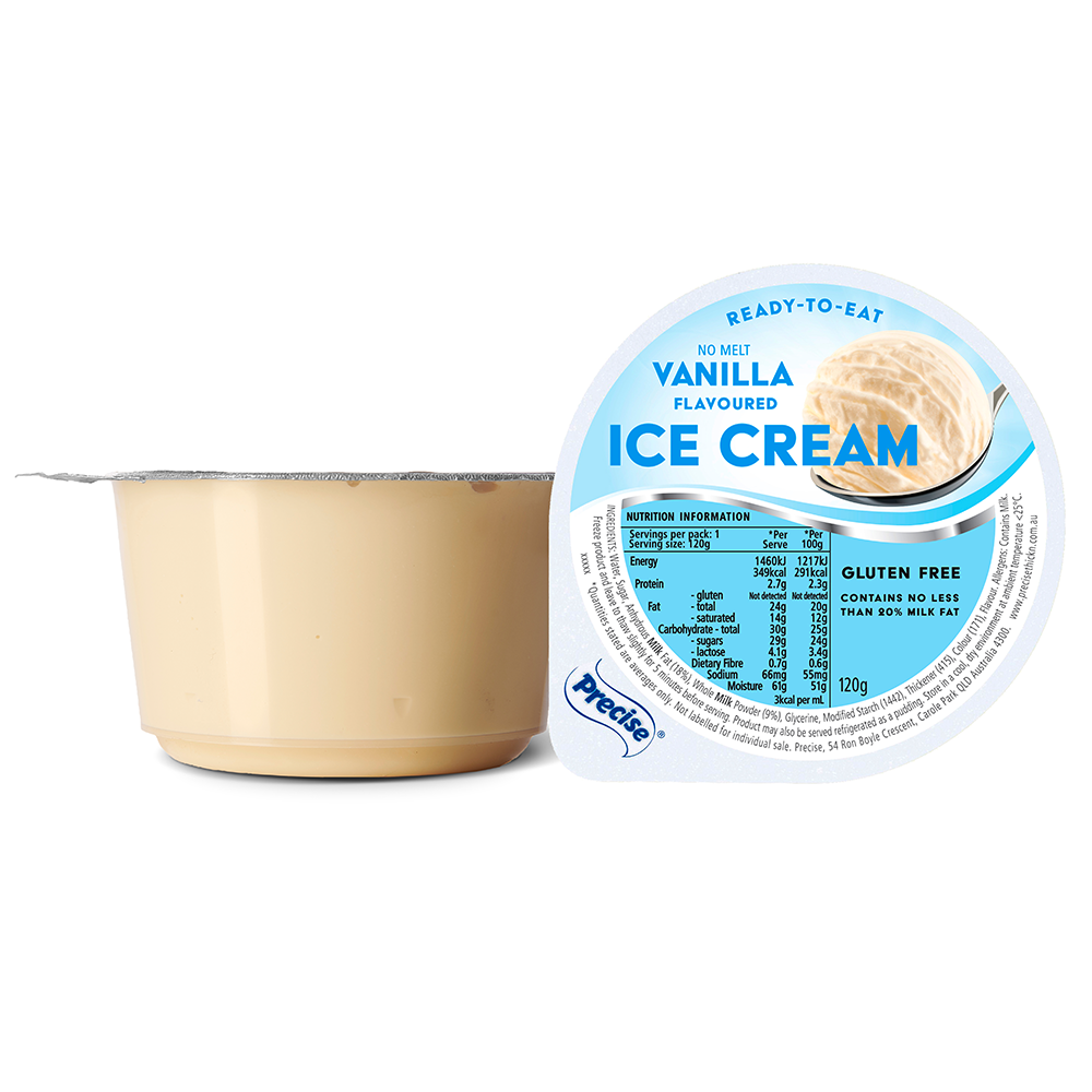 Precise | No Melt Chocolate Flavoured Ice Cream 125g, Box of 24 (Vanilla / Chocolate)