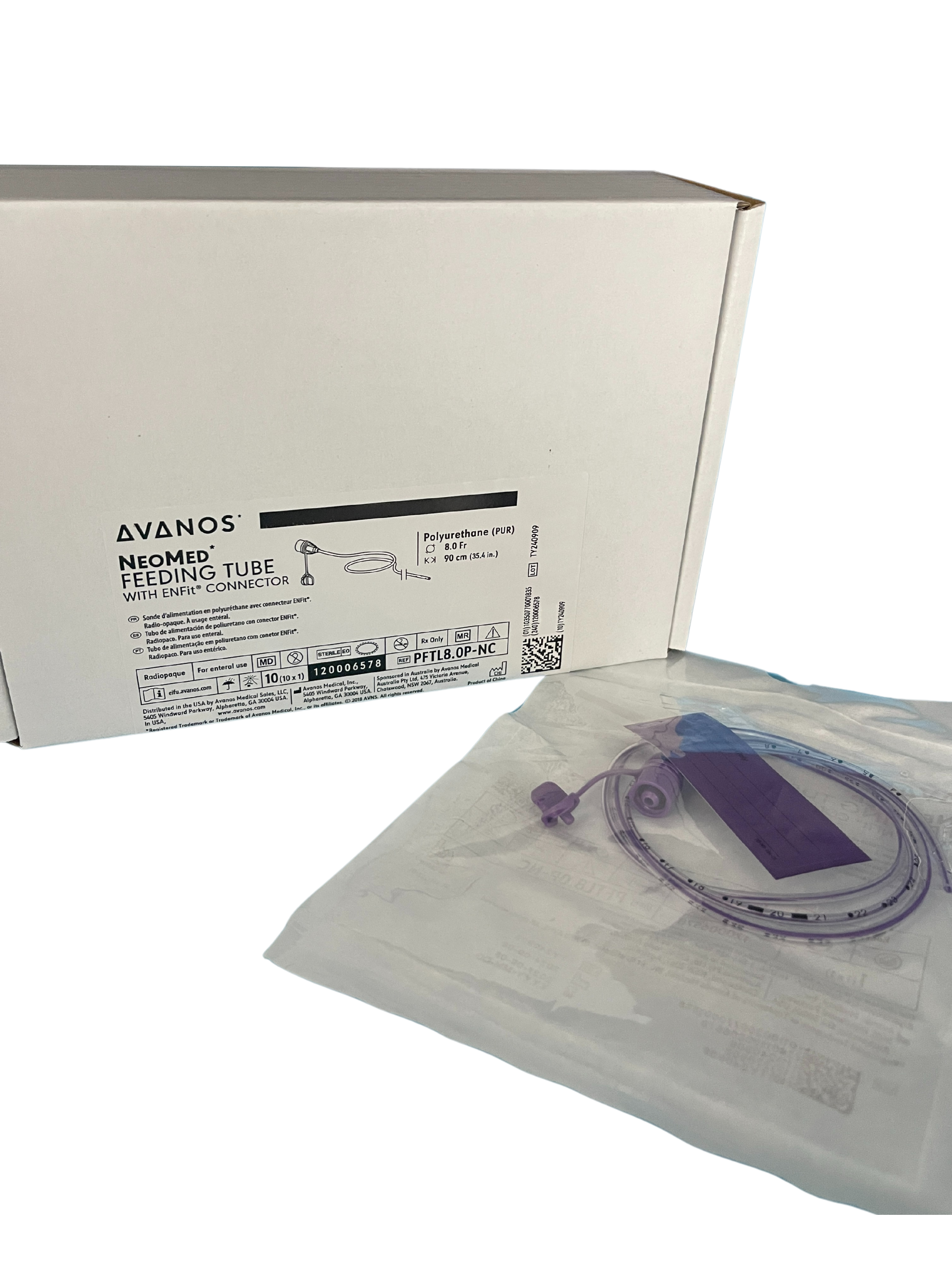 Avanos NEOMED Polyurethane Feeding Tubes 90cm (ENFit), Box of 10 - All Sizes