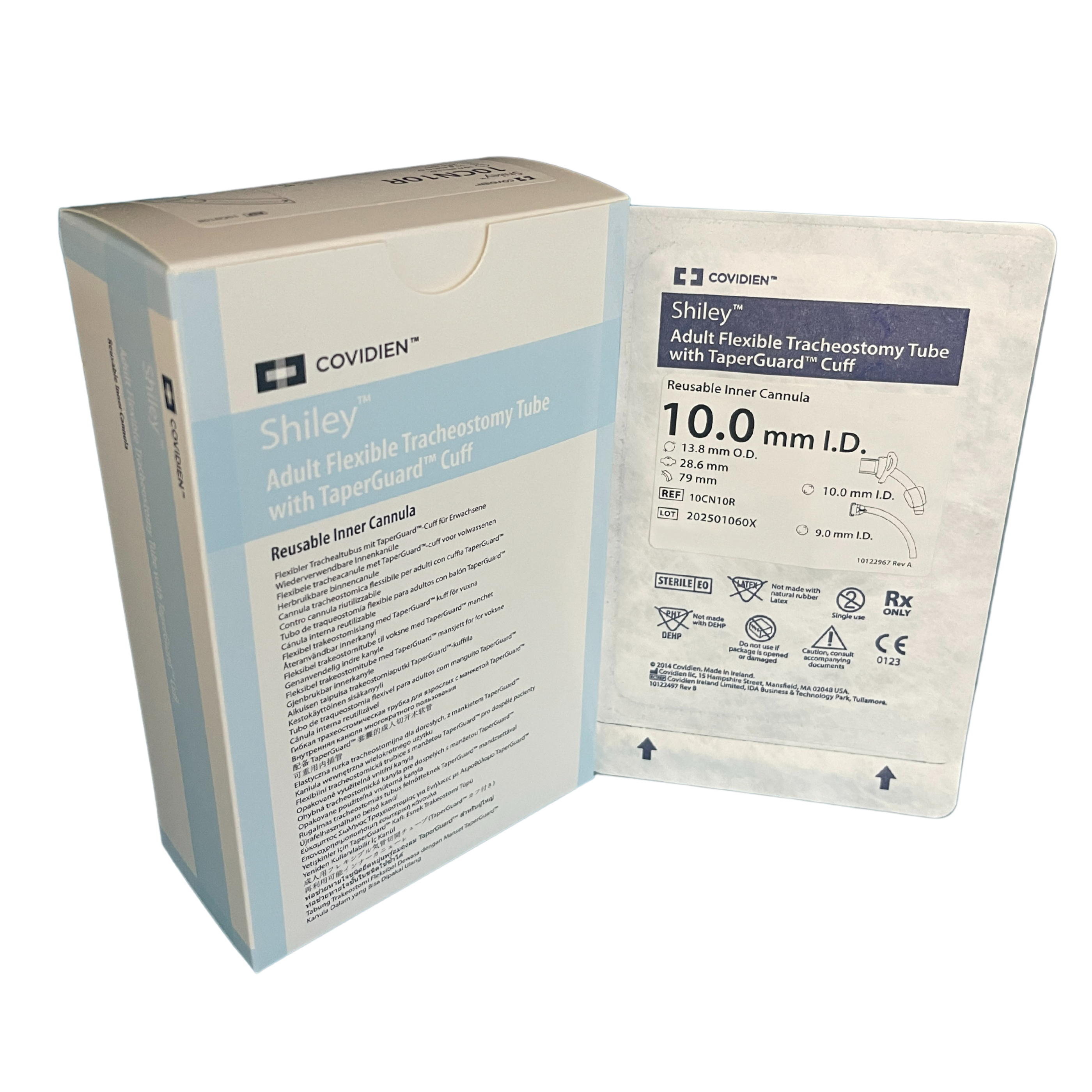 Shiley Flexible Tracheostomy Tube With TaperGuard Cuff and Reusable Inner Cannula, Box of 1 - All Sizes