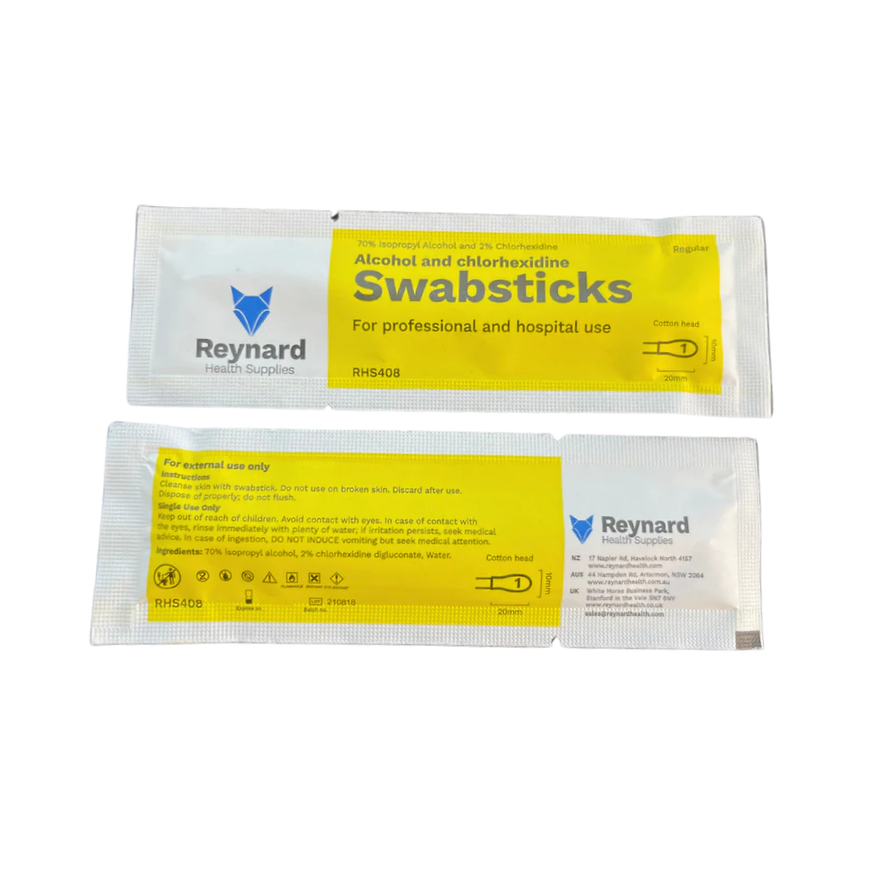 Reynard | 70% Alcohol 2% Chlorhexidine Antiseptic Cotton Swabstick (RHS408)