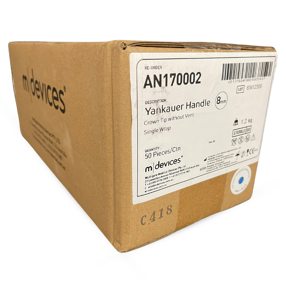 Mdevices Yankauer Handle, Box of 50 - All Sizes