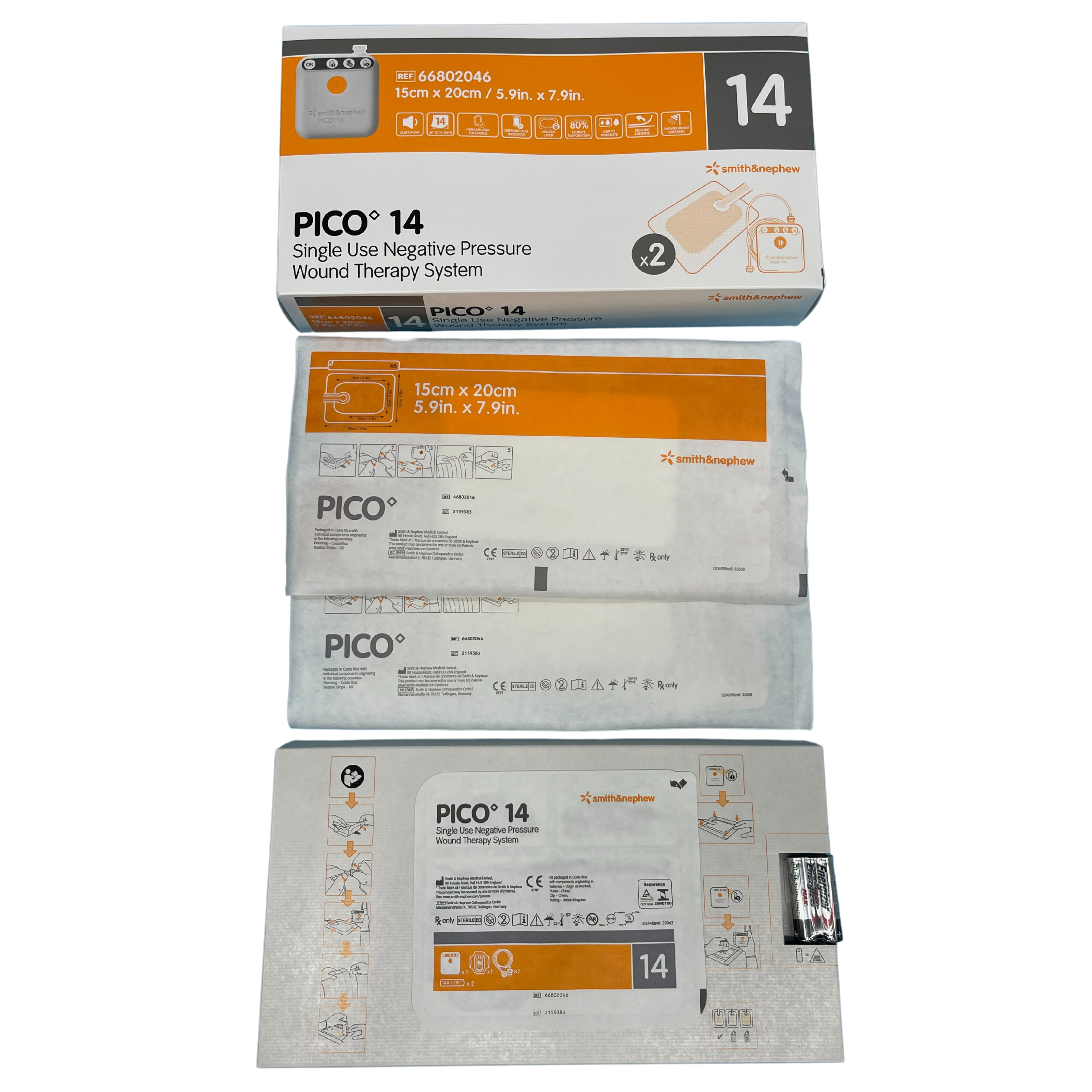 Smith & Nephew | Pico 14 Negative Pressure Wound Therapy Dressing, 1Kit (Two Dressing and One Pump Kits) - All Sizes