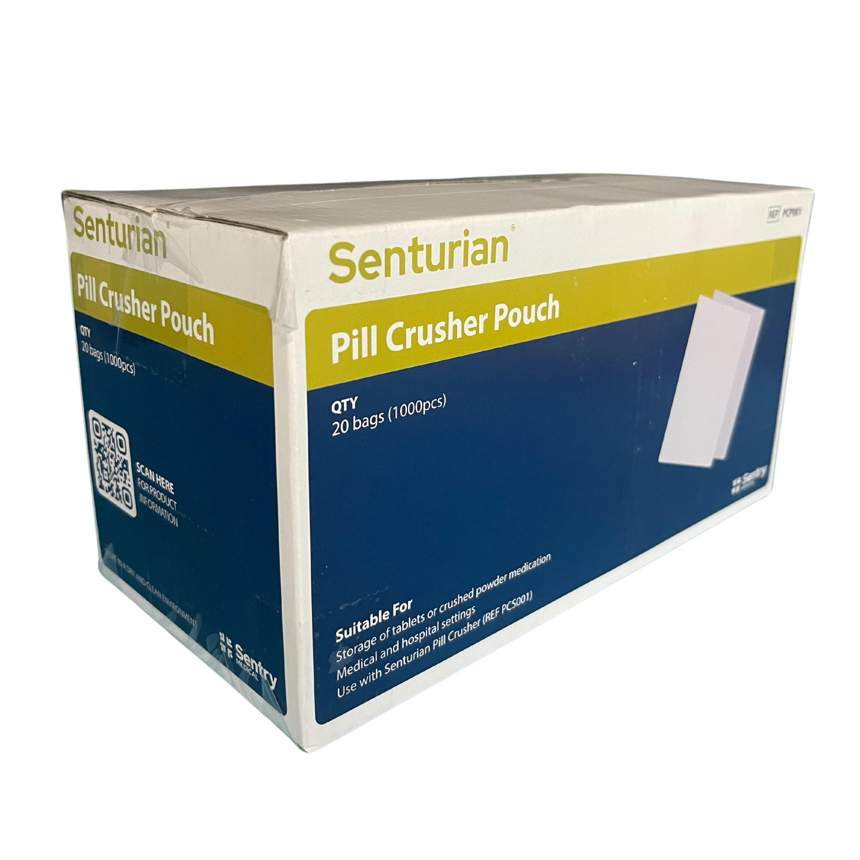 Sentry Pill Crusher Pouch Ribbed with Bevelled Seam, 1000pcs/ Box (PCP001)