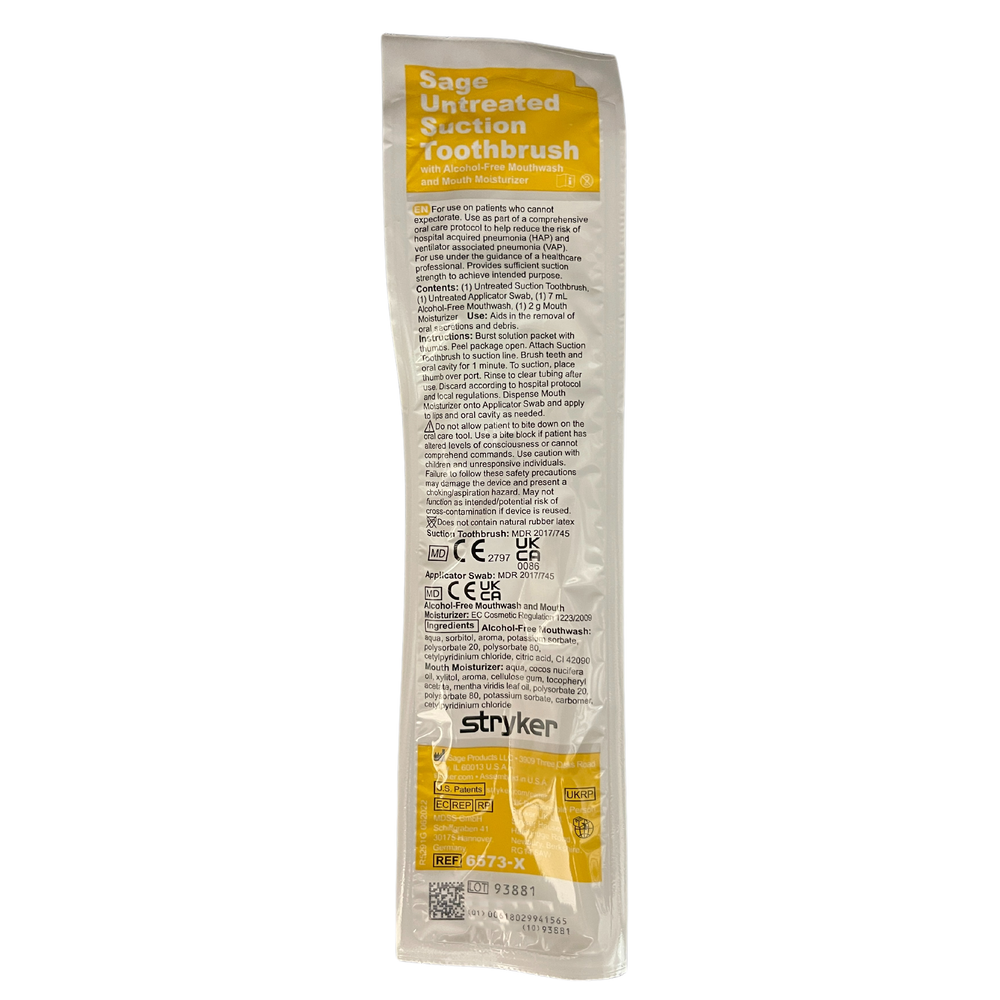 Sage Untreated Suction Toothbrush with Alcohol - Free Mouthwash and Mouth Moisturiser (6573X)
