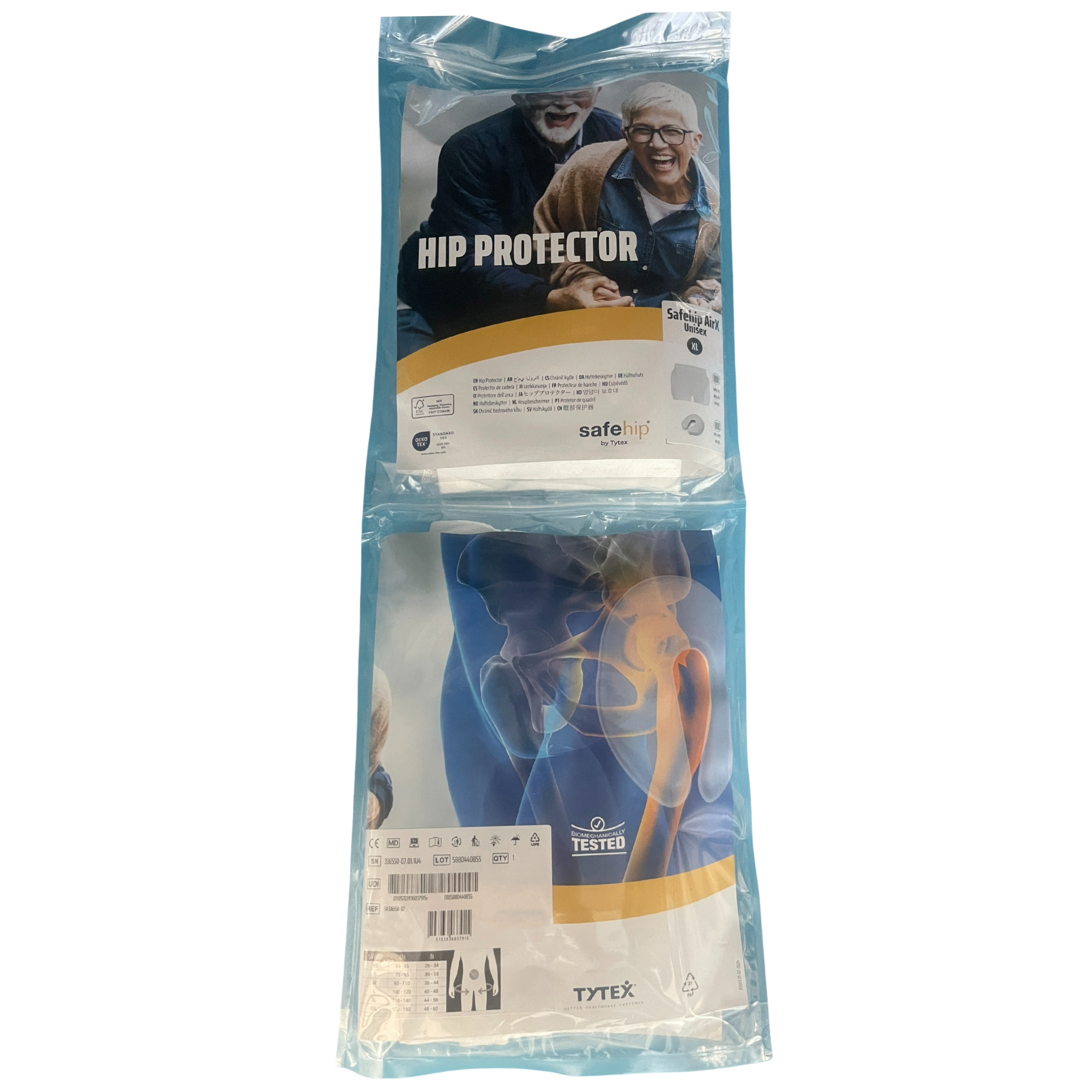 SAFEHIP® AirX Hüftschutz Unisex – Mit Integrierten Protektoren, Weiß, Neu