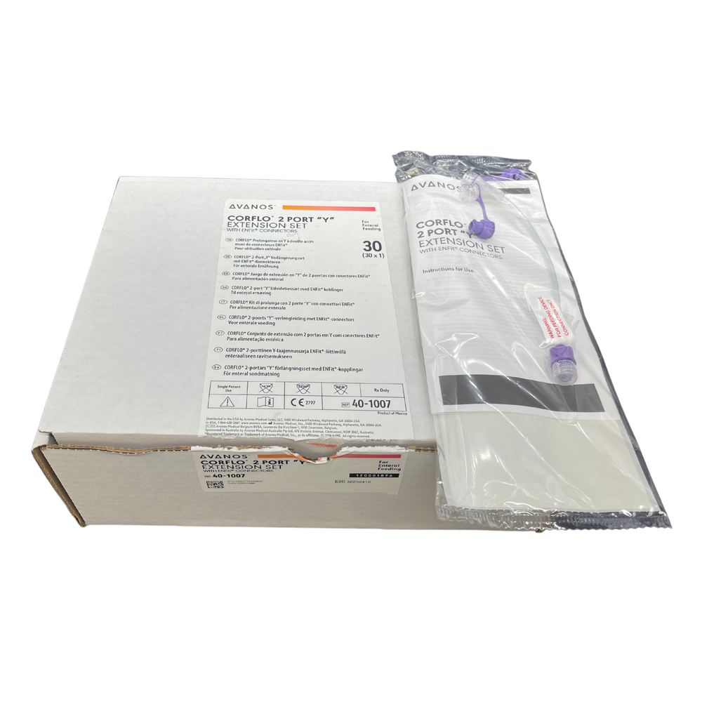 Avanos Corflo Extension set with ENFit Connectorss for NG/NI and Gastrostomy feeding tubes (40-1007)
