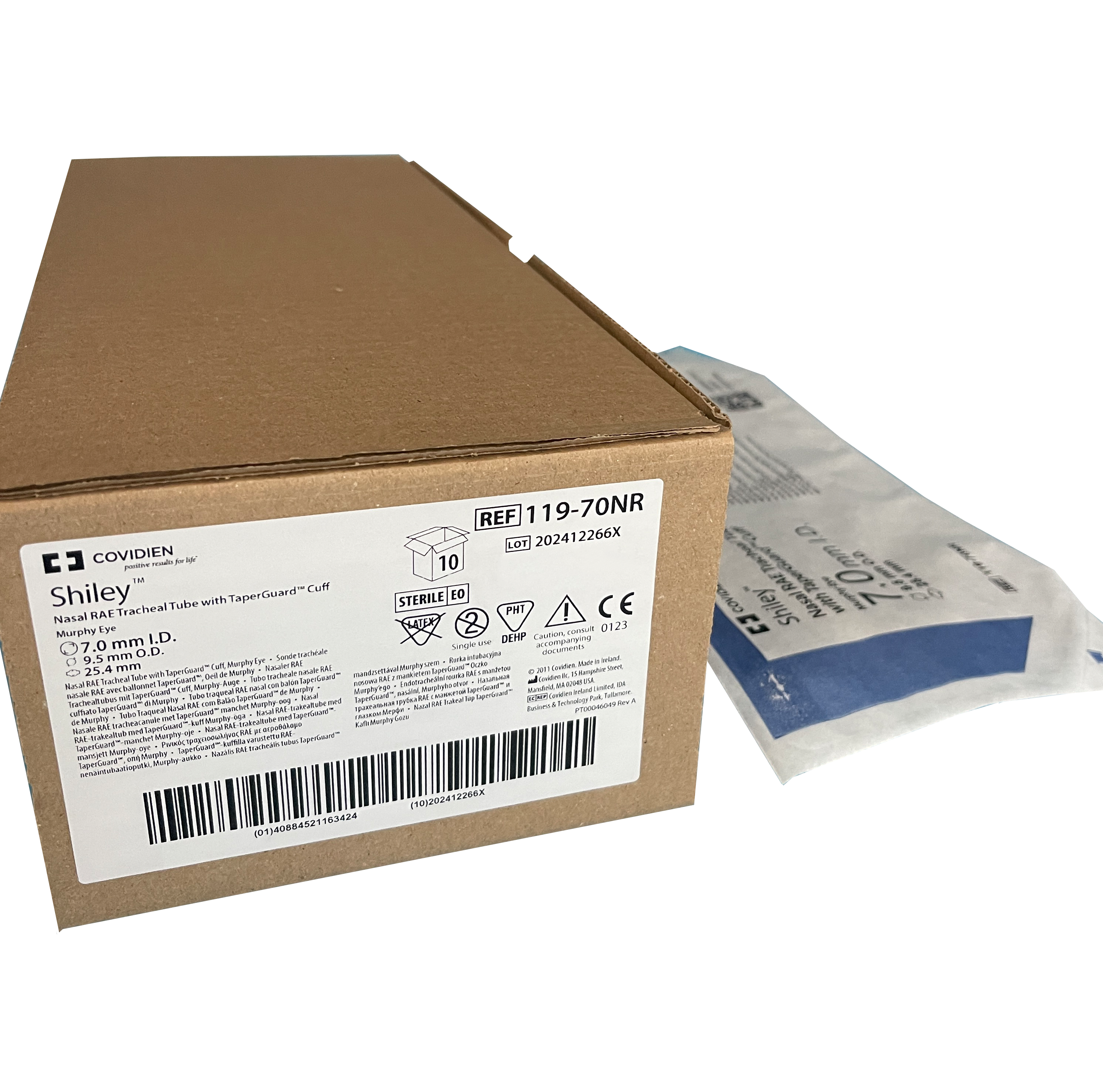 Shiley Nasal RAE Endotracheal Tube with TaperGuard Cuff, Box of 10 - All Sizes