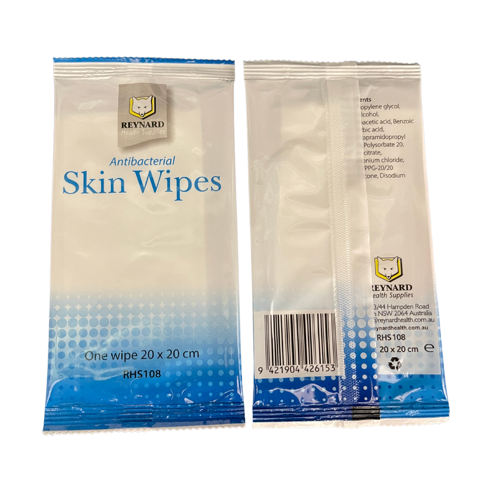 Reynard | Antibacterial Skin Wipes, Individually Sealed (RHS108)