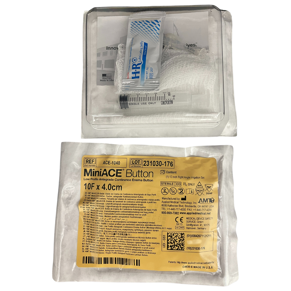 AMT MiniAce Button Enema Low Profile - 10Fr 12Fr 14Fr
