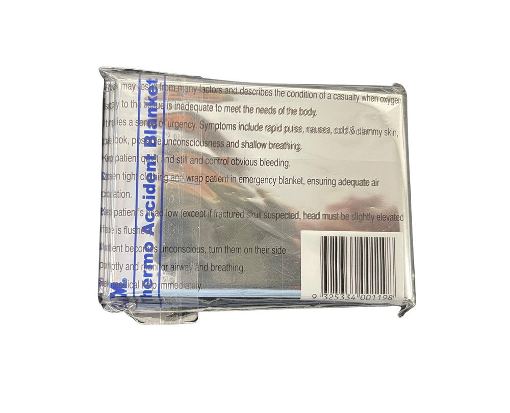 Emergency Survival Blanket, Thermo Accident Blanket 185 X 130cm, Compact Protection From Heat & Cold - Each