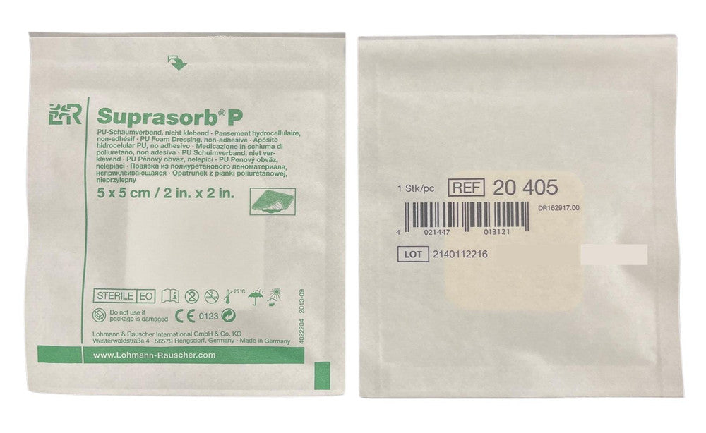 Suprasorb P Foam 5cmx5cm Non Adhesive 20405