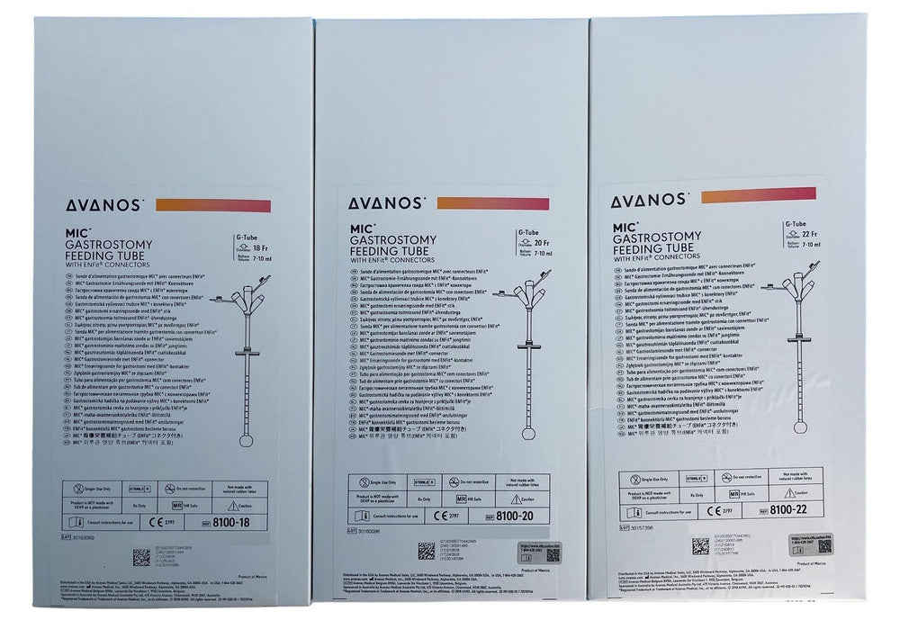 Avanos MIC Balloon Gastrostomy Feeding Tube With Enfit Connectors Gamma Sterile - All Sizes