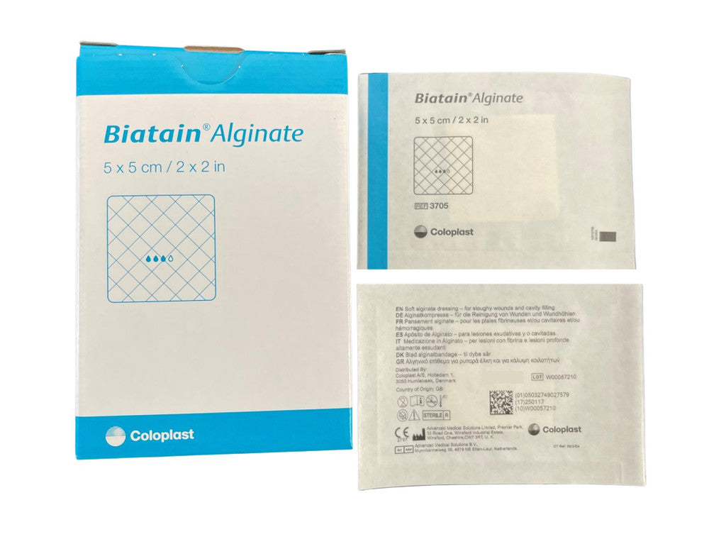 Coloplast Biatain Alginate Seasorb Dressing 5cm X 5cm (3705)