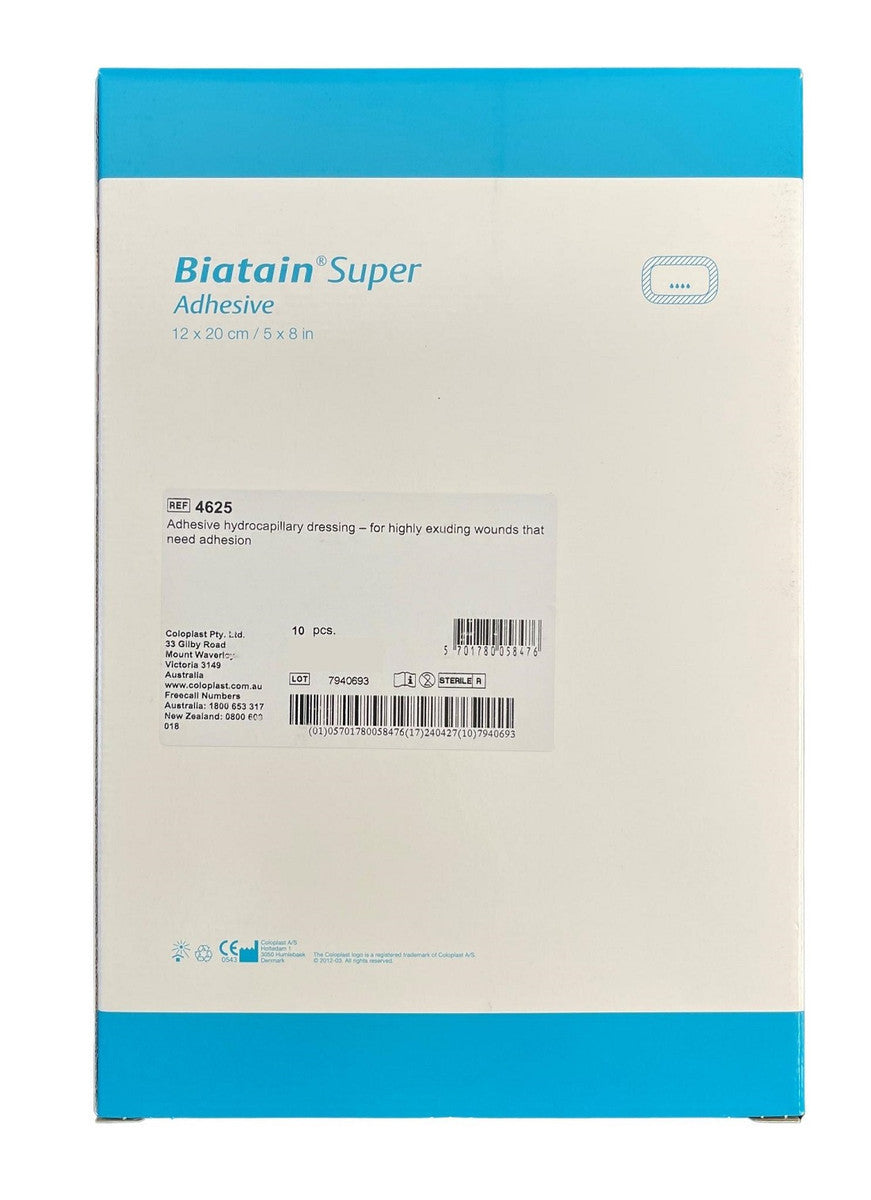 Coloplast Biatain Super Hydrocapillary Adhesive Dressing, Alione - All ...