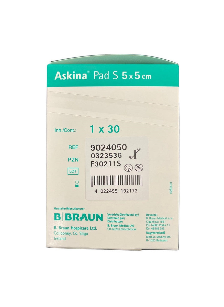 B. Braun Askina Pad 5Cmx5Cm Sterile 9024050 - Box of 30