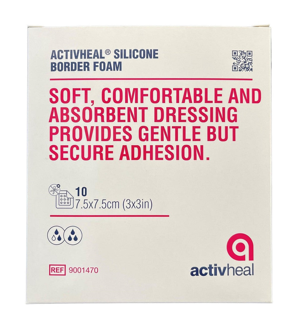 Activheal Silicone Foam Border 7.5 X 7.5cm - 10pcs/Box