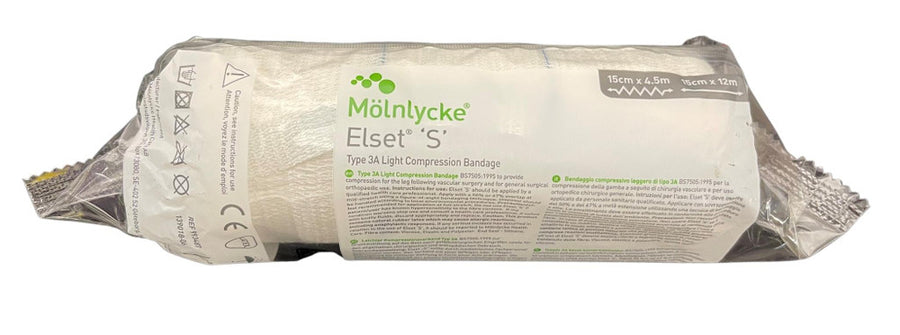 Molnlycke Elset 'S' Compression Bandage, Box of 12 (10cmx12m / 15cmx12m)