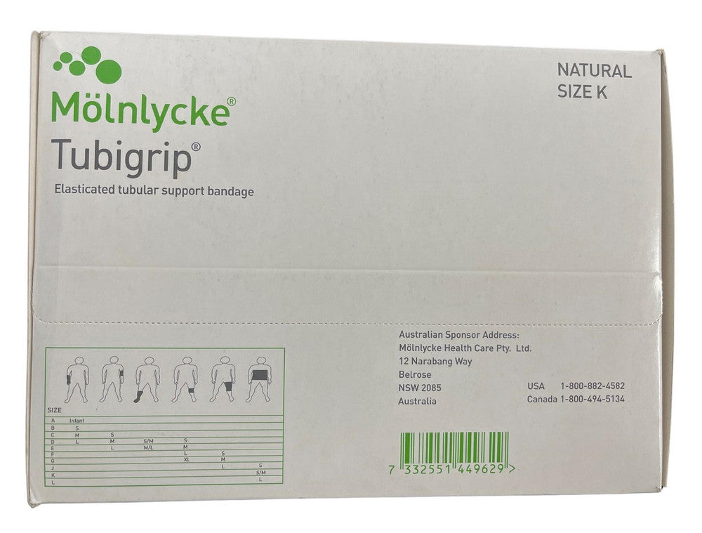 Molnlycke Tubigrip Elasticated Tubular Bandage Roll of 10m - All Sizes
