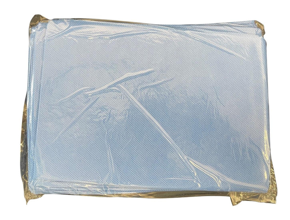 Disposable Small Flat Sheet, SMS 40gsm, 100cm x 70cm Light Blue, Box of 200 (DSMS10070-40)