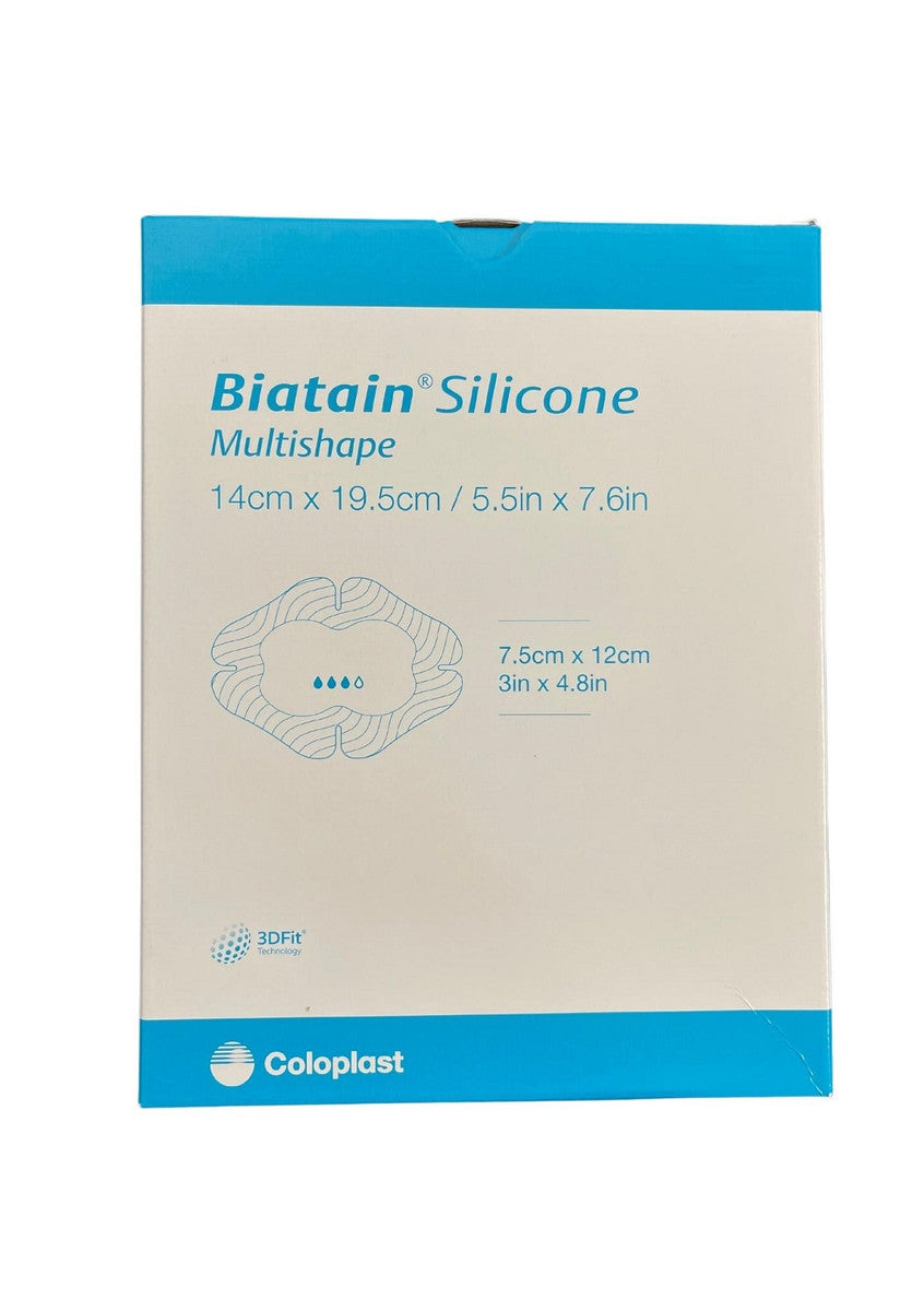 Coloplast Biatain Silicone Adhesive Foam Dressing Multishape, 14cm x 1 ...