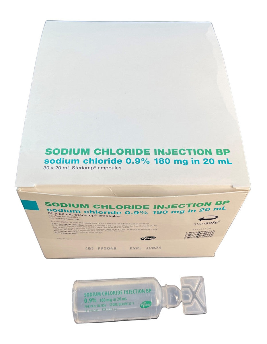 Pfizer Injection Boxes Pfizer Sodium Chloride INJECTION Solution 0.9%, Sterile 20ml - Box of ...
