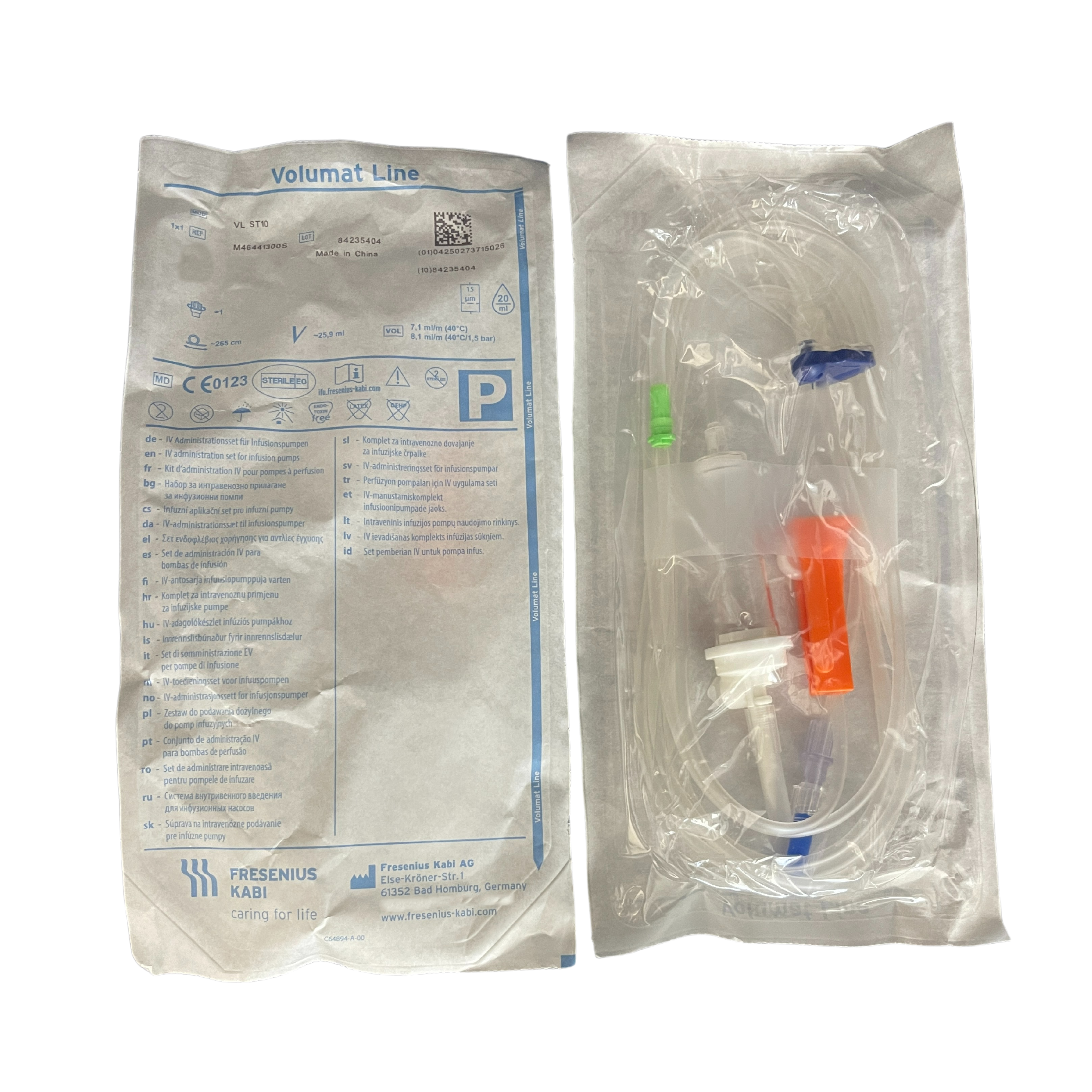 Fresenius Admin Set VLST10 Infusion for Volumat Line Agilia Pum, Box of 30 (M46441300S)