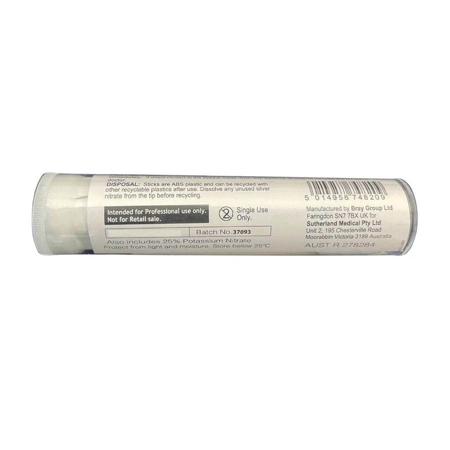 Avoca Caustic Applicator 75% Silver Nitrate Cutaneous Stick, Tube of 100 (SNA7484)