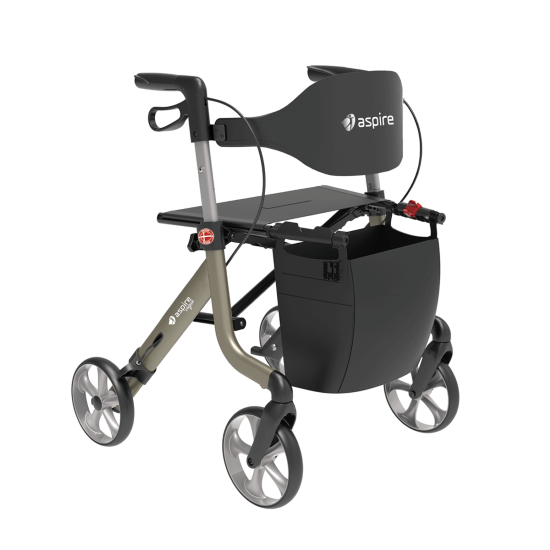Aspire Vogue Lightweight Seat Walker (Leopard  / Red /  Champagne)