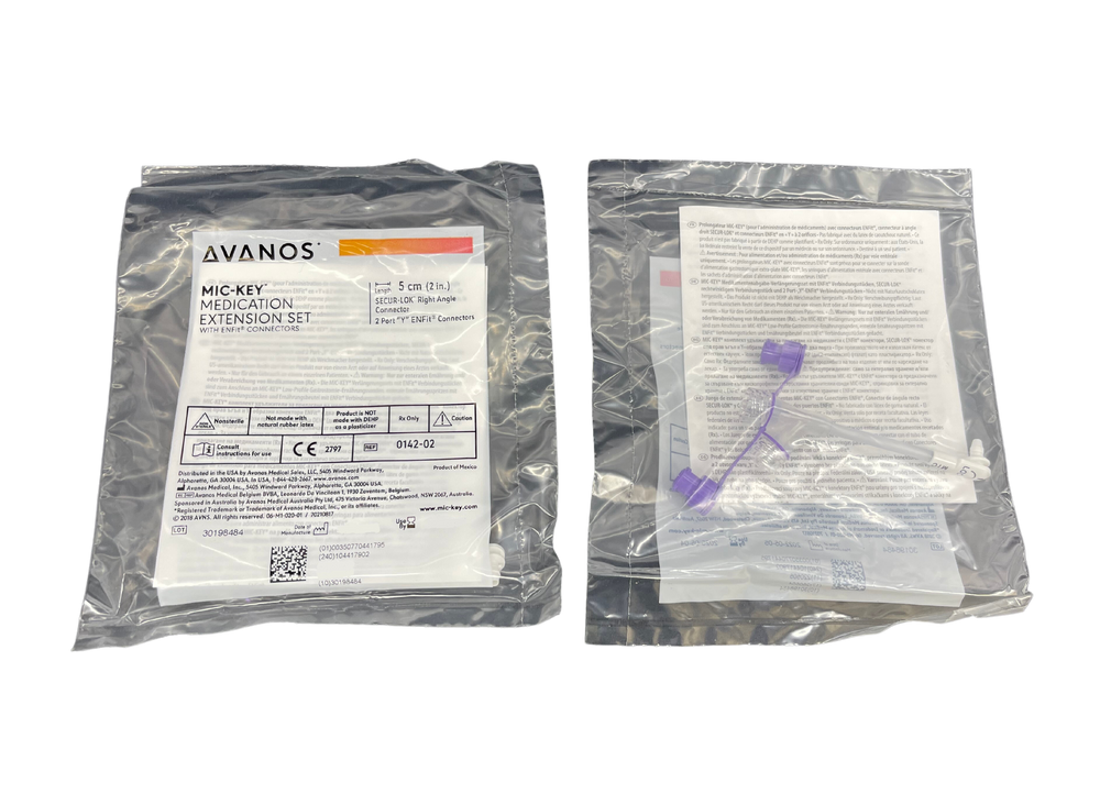 Avanos Mic-Key Medication Low-Profile Extension Set With Enfit Connectors 5.1cm (0142-02)