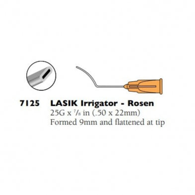 Hurricane Medical Lasik Cannula, Rosen, 25G x 50mm, Box of 10 (7125)