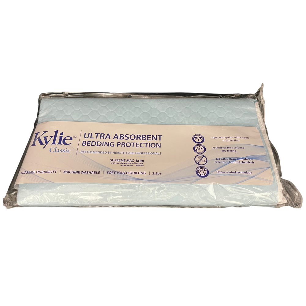 Kylie | Supreme Mac Waterproof Backing With Tuck Ins 100x100cm 2500mL Light Blue, Each 8356106