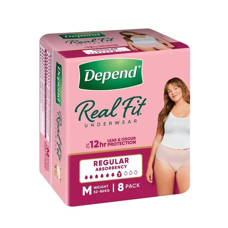Depend | Real Fit Regular Underwear For Women 920mL Nude - All Sizes
