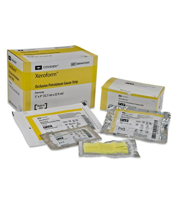 Covidien Xeroform Occlusive Petrolatum Gauze Strip Overwrap, Box of 50 ...