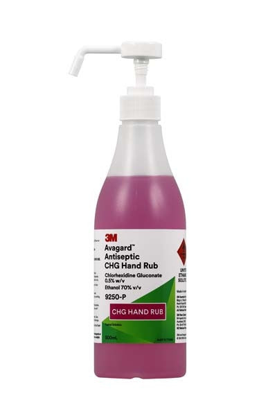 3M Avagard Antiseptic CHG Hand Rub With Plunger 500mL 0.5% Chlorhexidine 9250-P