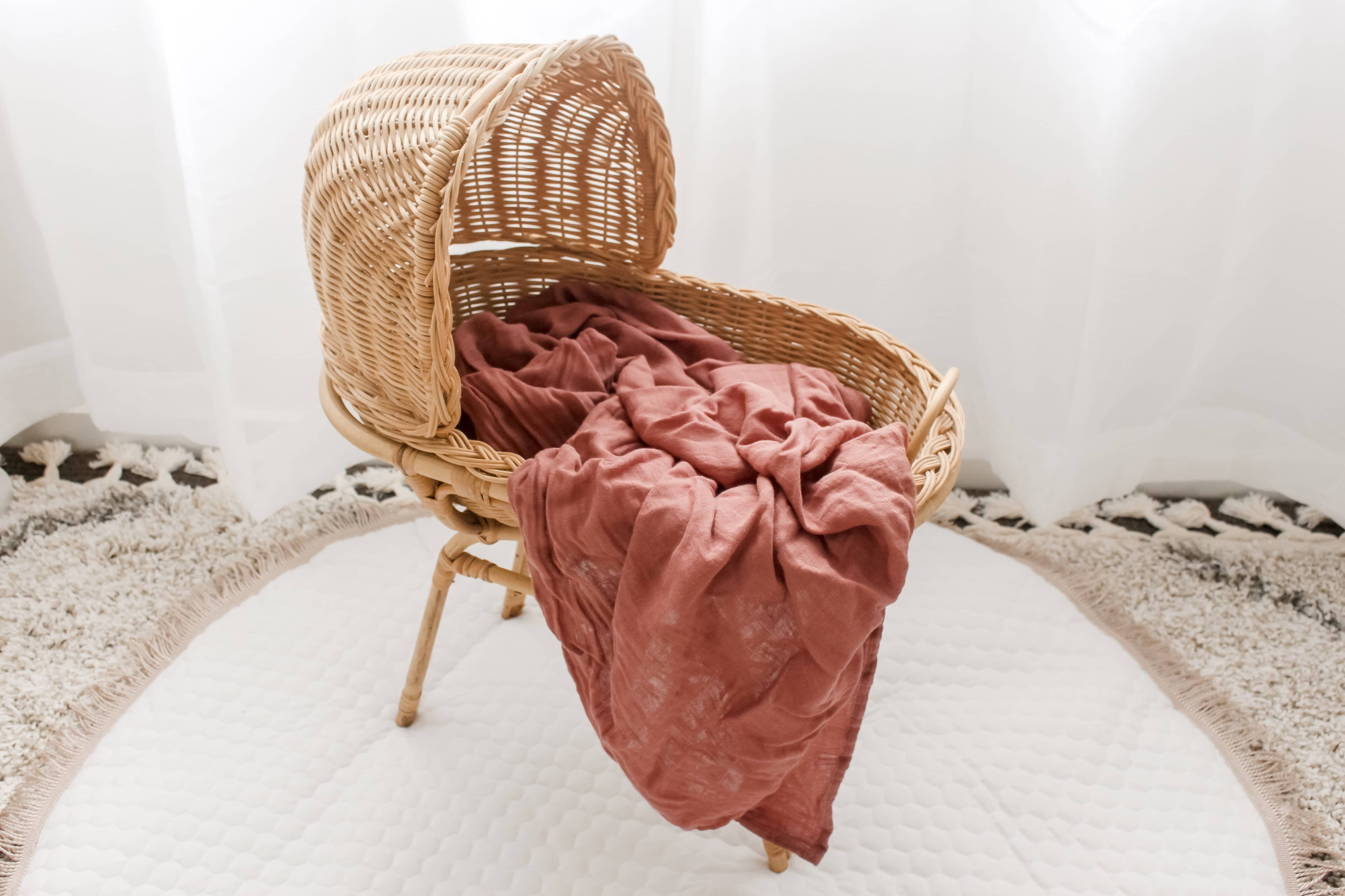 Tansy (Dusty Rose) Bamboo Muslin Wrap - Bubba Bump