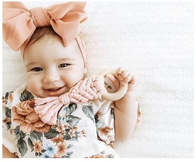 Dusty Pink Macrame Teether - Bubba Bump